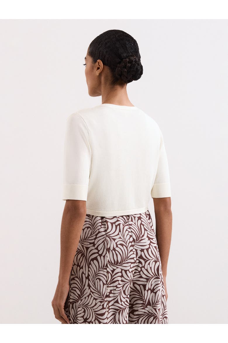 Riah Short Sleeve Bolero Shrug, Alternate, color, Ivory