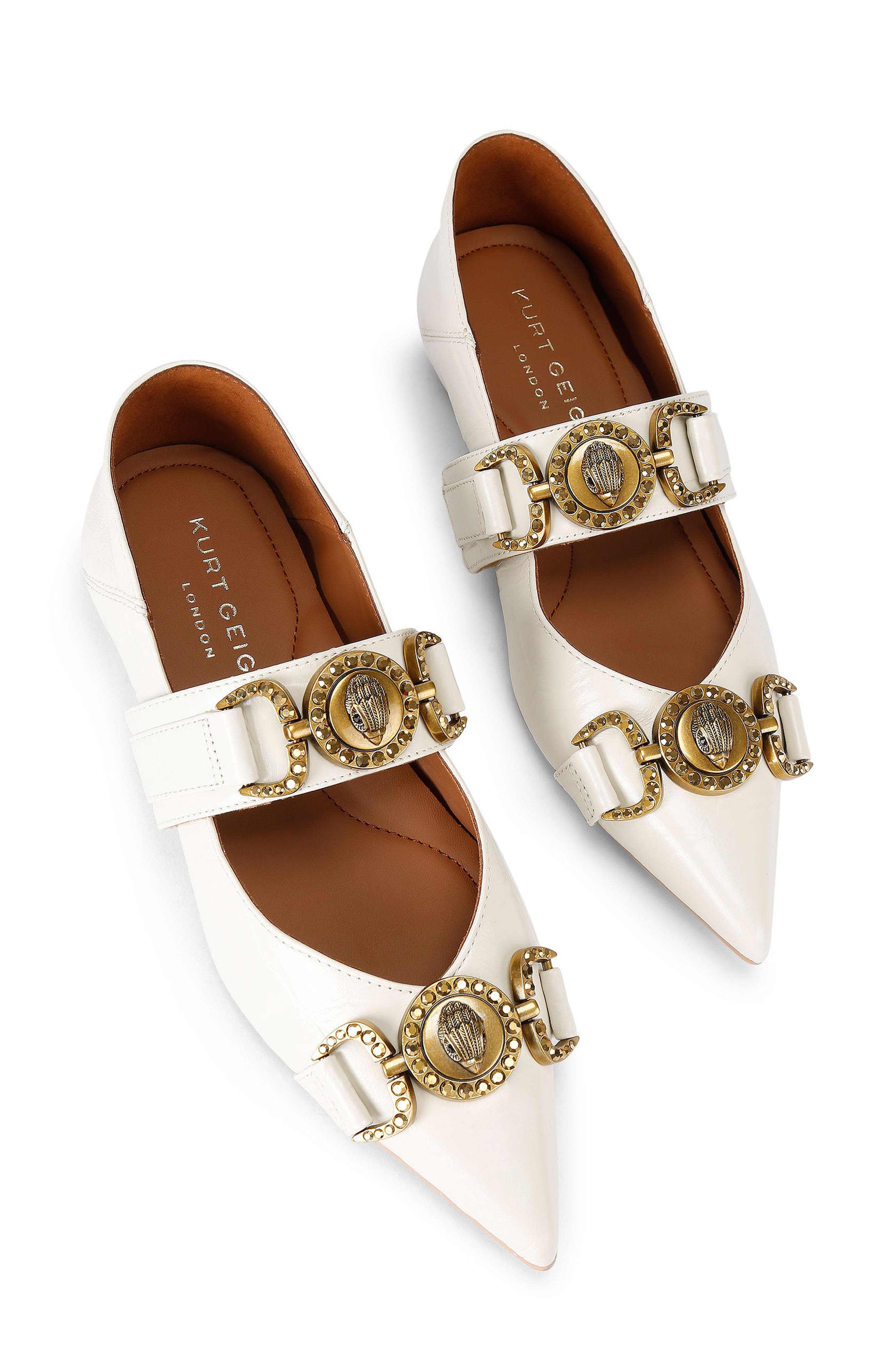 Kurt Geiger London Mansion Pointed Toe Mary Jane Flat, Alternate, color, Natural