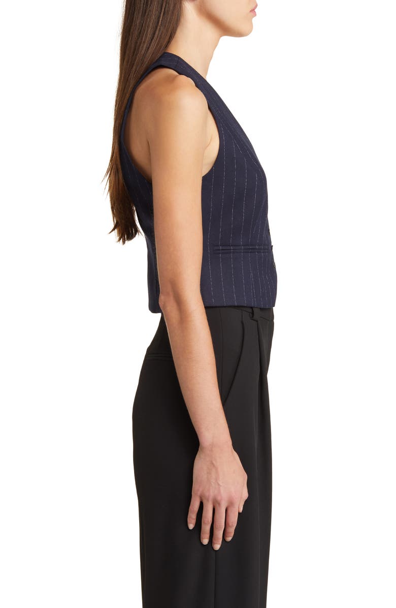 Favorite Daughter x 'Nobody Wants This' The Favorite Pinstripe Vest, Alternate, color, Navy Pinstripe