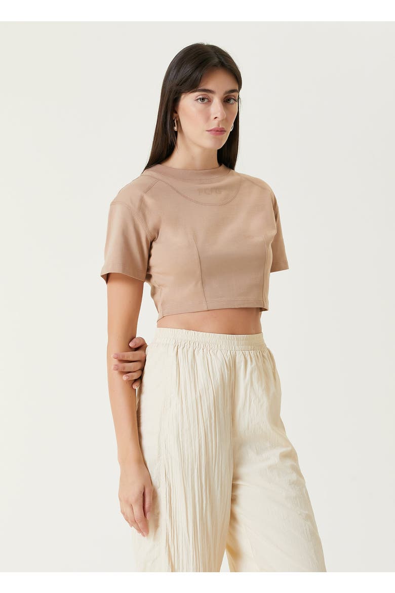 Pure Cotton Free Heaven Crop Tshirt, Alternate, color, beige moon rock