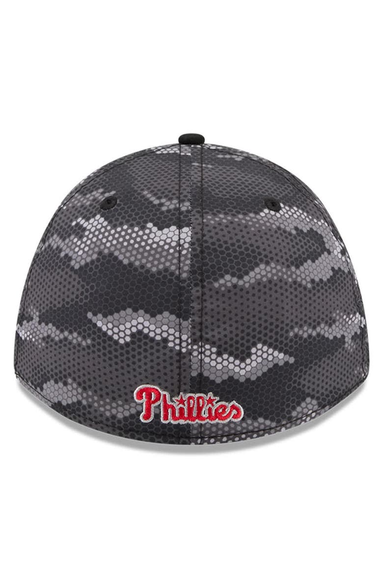 New Era Men's New Era Black Philadelphia Phillies Camo 39THIRTY A-Frame Flex Hat, Alternate, color, Black