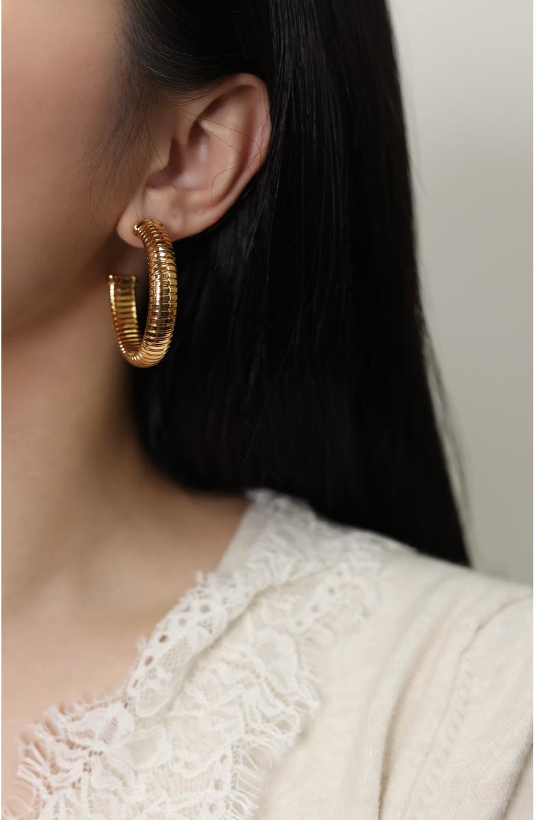 RC RETRO CHIC Large Minimalist Hoop Earrings, Alternate, color, Gold