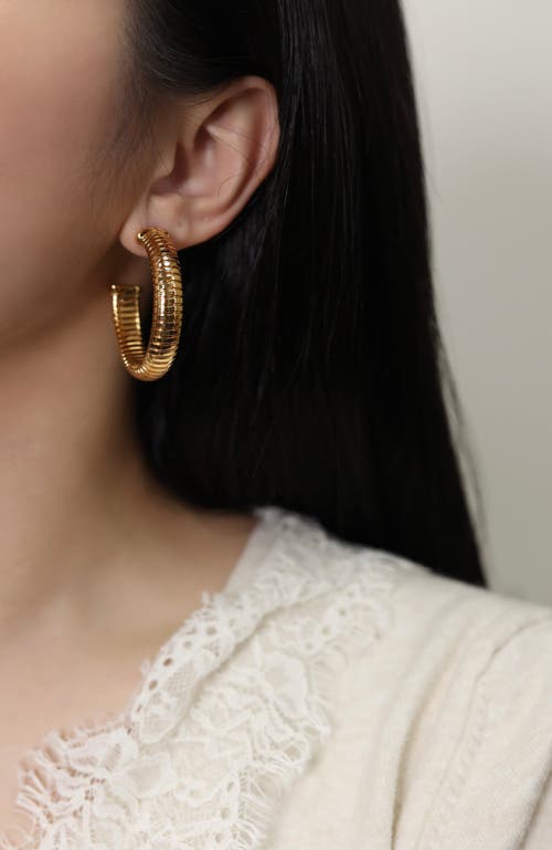 Rc Retro Chic Large Minimalist Hoop Earrings In Gold