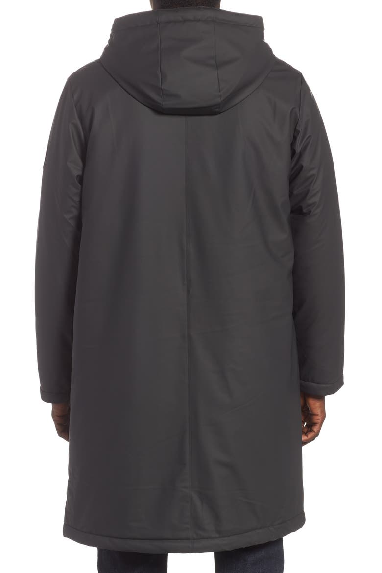 Thermal Hooded Raincoat, Alternate, color, BLACK