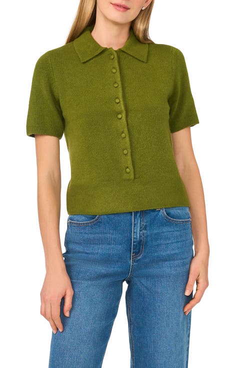Short Sleeve Polo Sweater