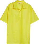 COMING OF AGE Oversize Cotton Polo Top