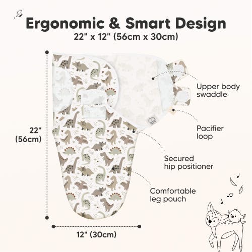 Keababies 3-pack Soothe Swaddle Wraps In Dino Ridge