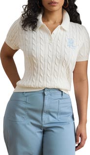 Lauren Ralph Lauren Natrissa Cable Knit Polo Sweater
