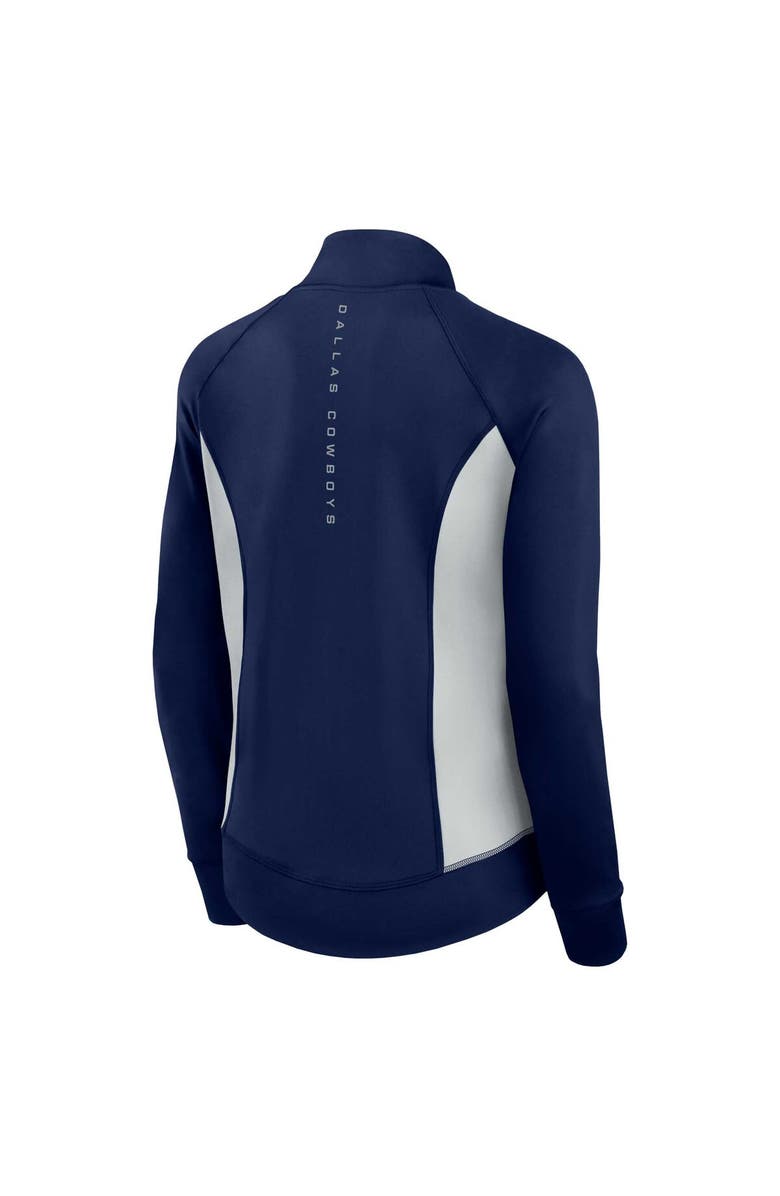 Fanatics Signature Women's Fanatics Signature Navy Dallas Cowboys Studio Fitted Full-Zip Gym Track Jacket, Alternate, color, Navy