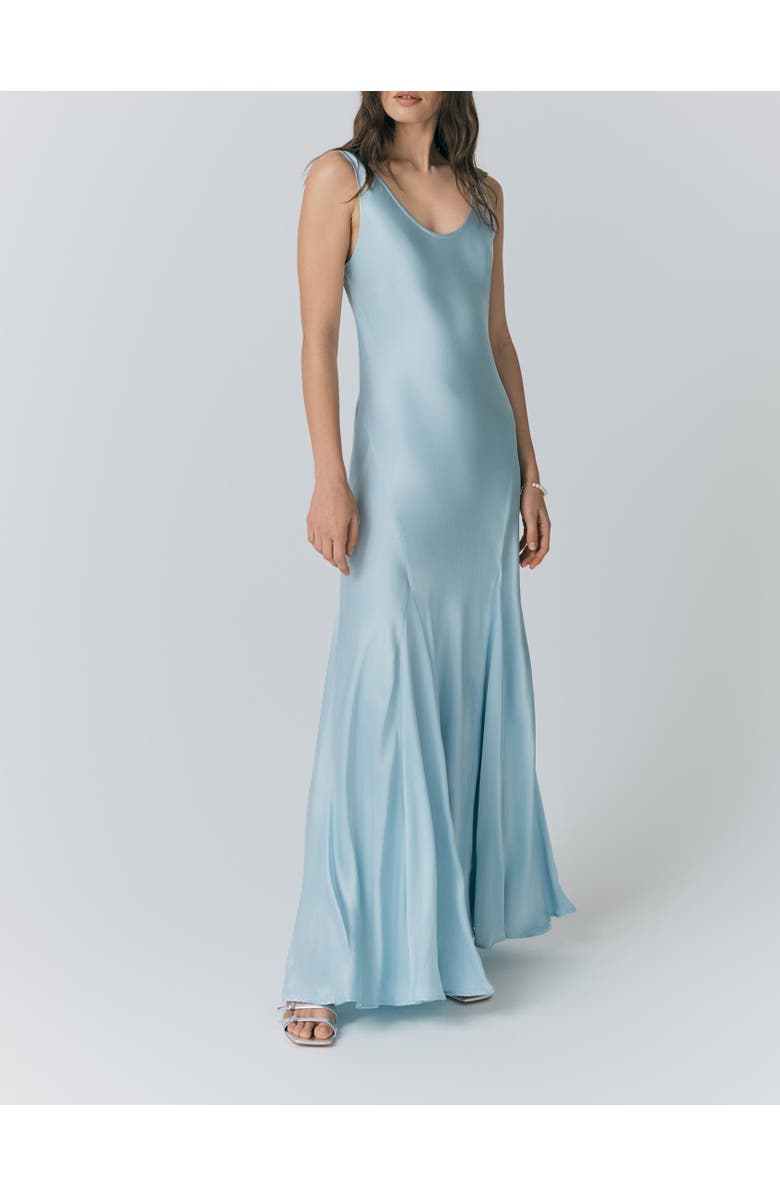 Ghost London Willow Satin Maxi Sip Dress, Alternate, color, Light Blue