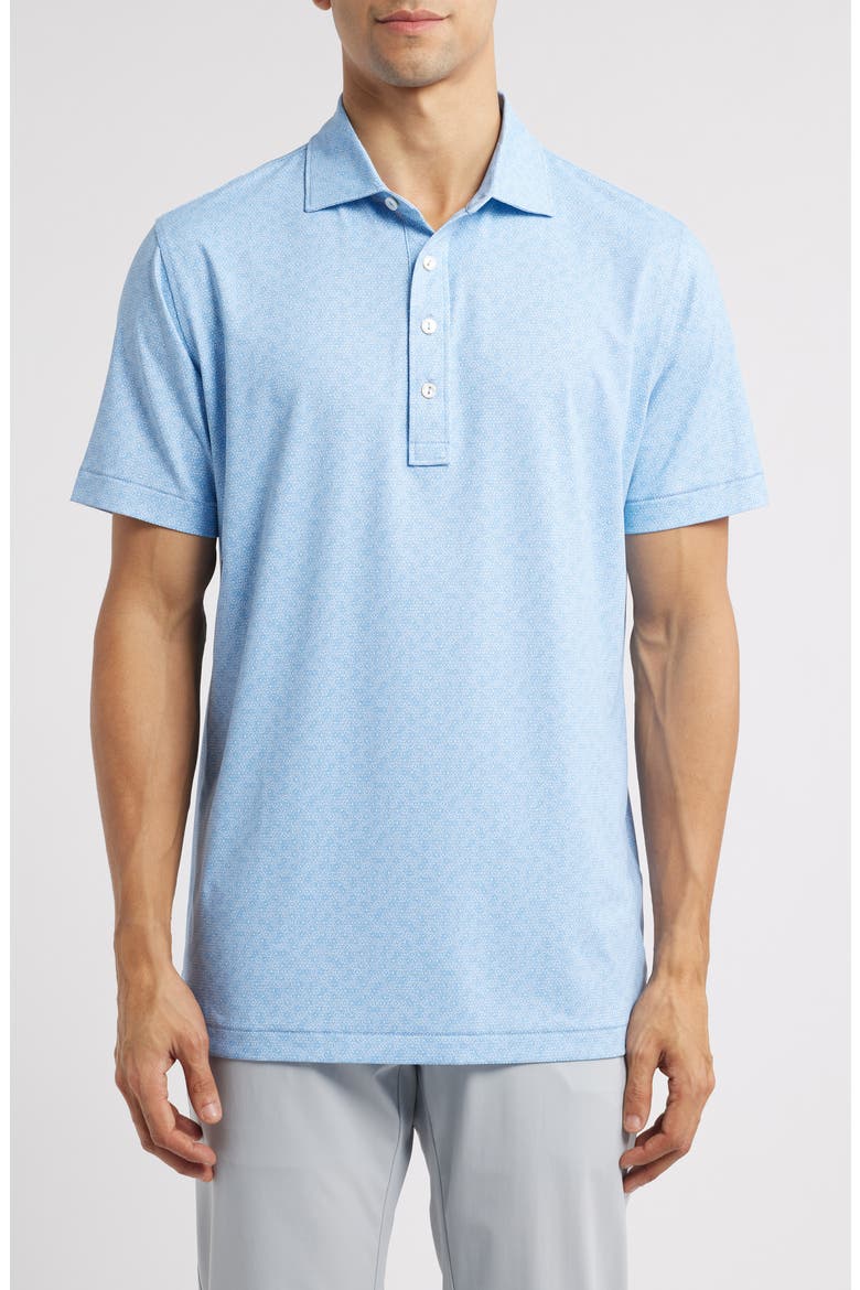 Crown Crafted Avenue Wheel Print Performance Polo, Main, color, ANGELITE