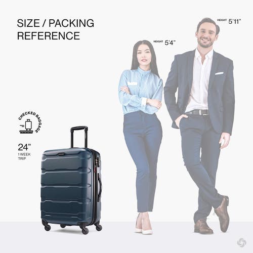Samsonite Omni Pc Checked-medium 24-inch Hardside Expandable Luggage With Spinner Wheels