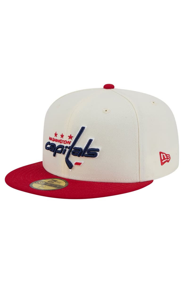 New Era Men's New Era  White Washington Capitals Chrome Two-Toned 59FIFTY Fitted Hat, Main, color, Cream