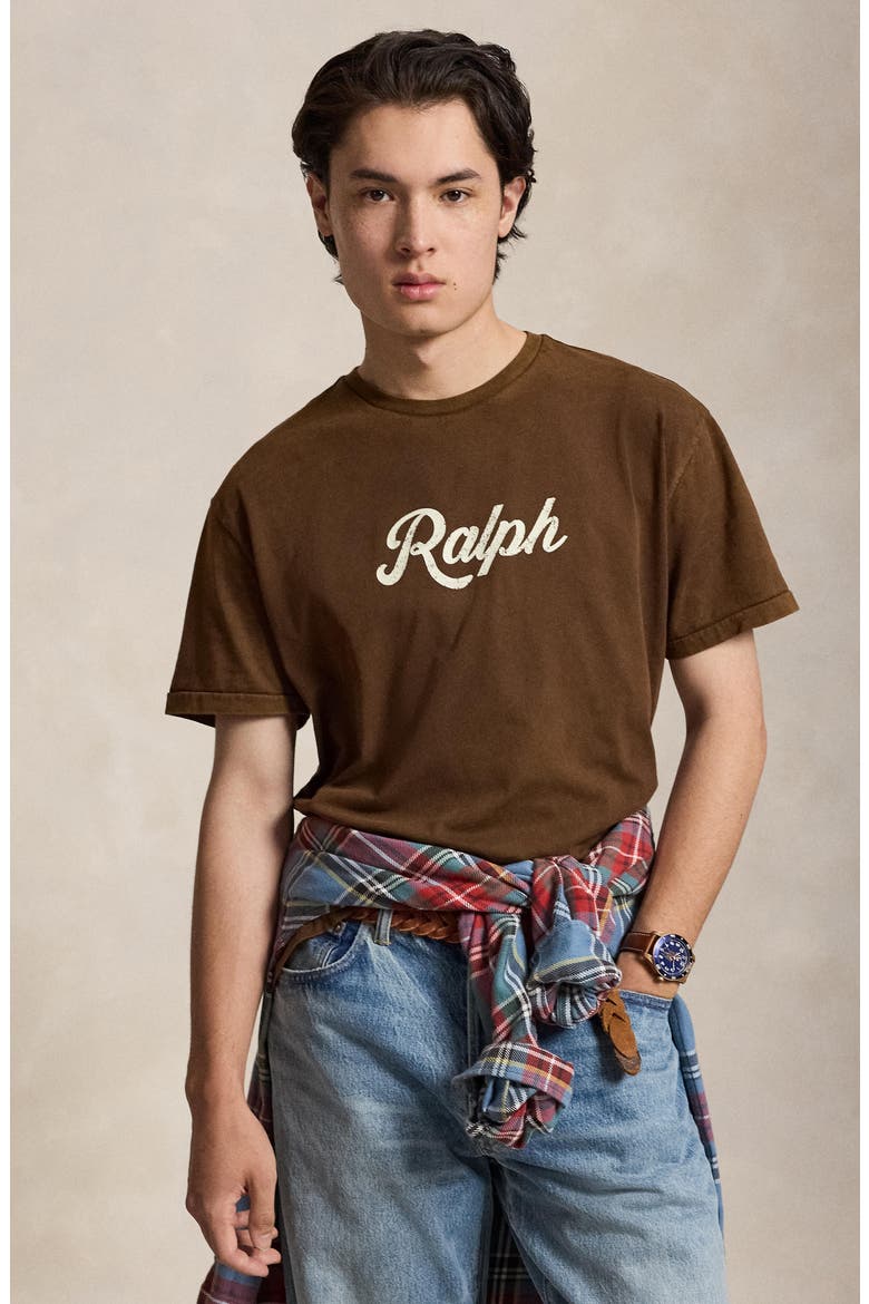 Ralph Script Graphic T-Shirt, Alternate, color, BROWN