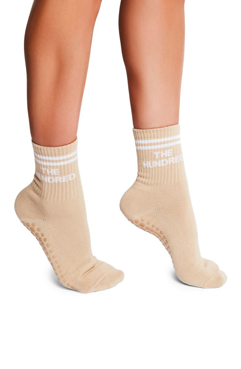 Pilates University 1883 Assorted 2-Pack Nonslip Grip Quarter Socks, Alternate, color, Black- Saint-Tropez Sand