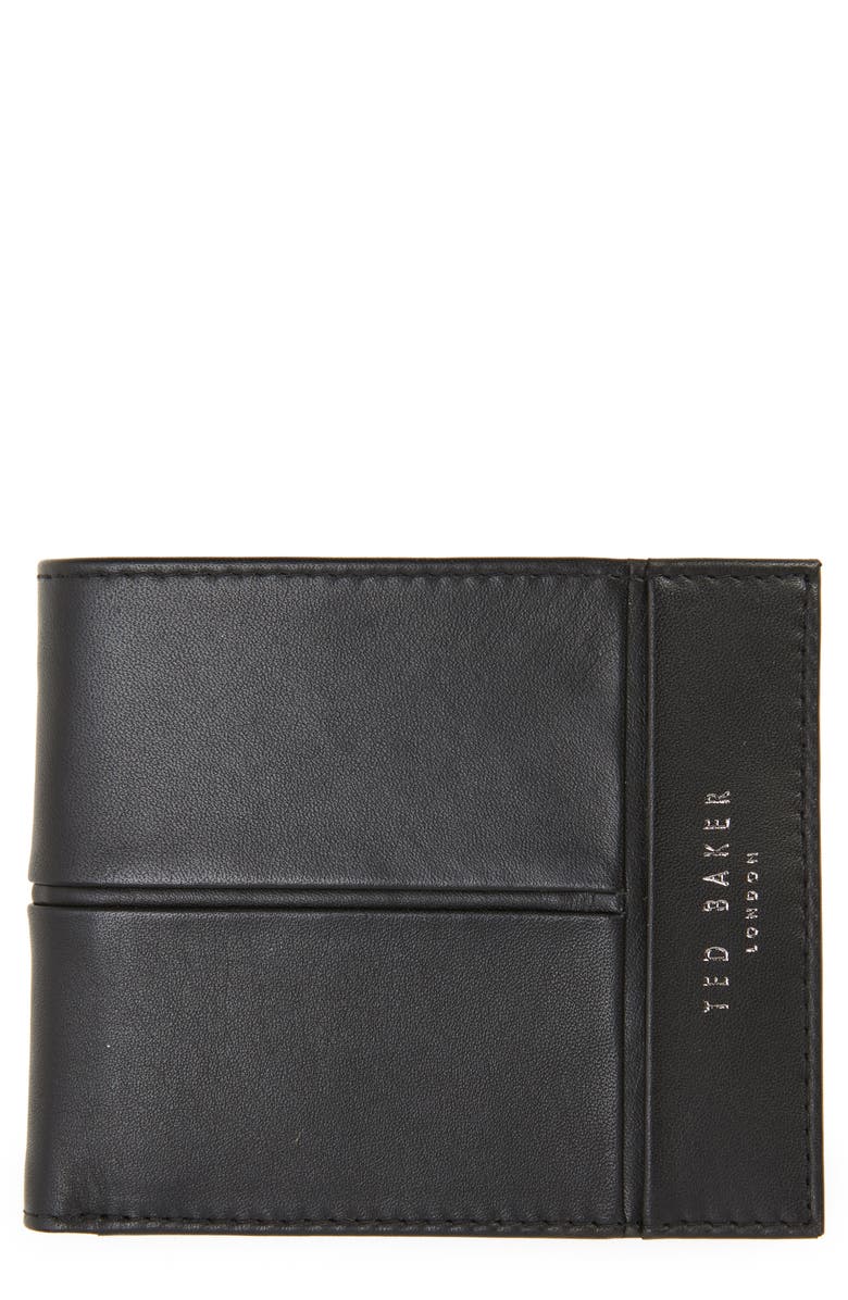 Ted Baker London Samul Leather Bifold Wallet, Main, color, 