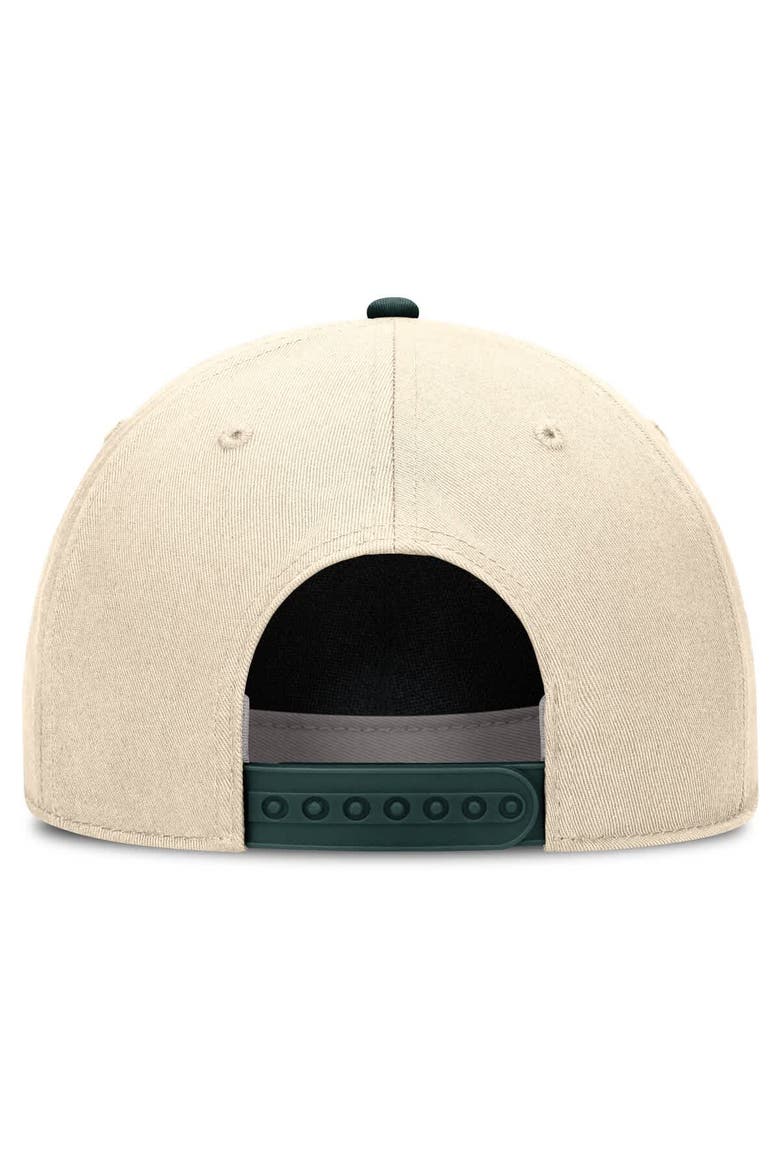Men's Nike Natural/Green Michigan State Spartans Academic Rise Dri-FIT Adjustable Hat, Alternate, color, Natural