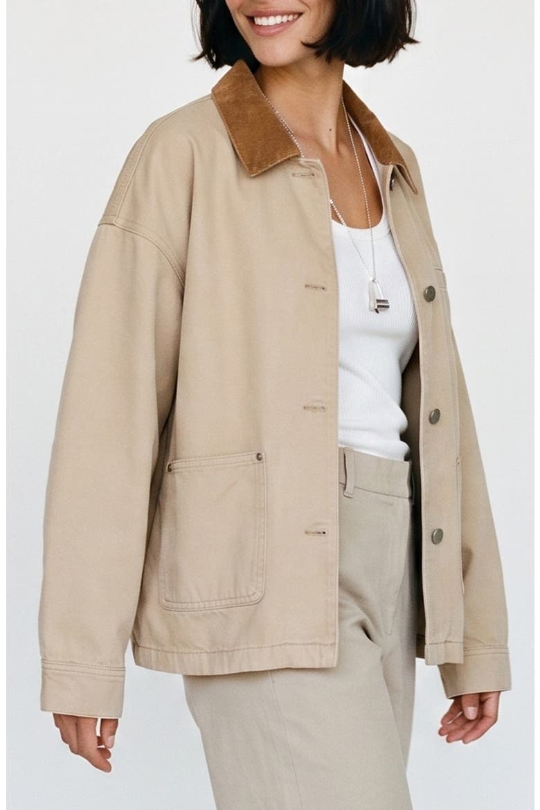 Enya Workwear Denim Jacket, Alternate, color, SILVER MINK