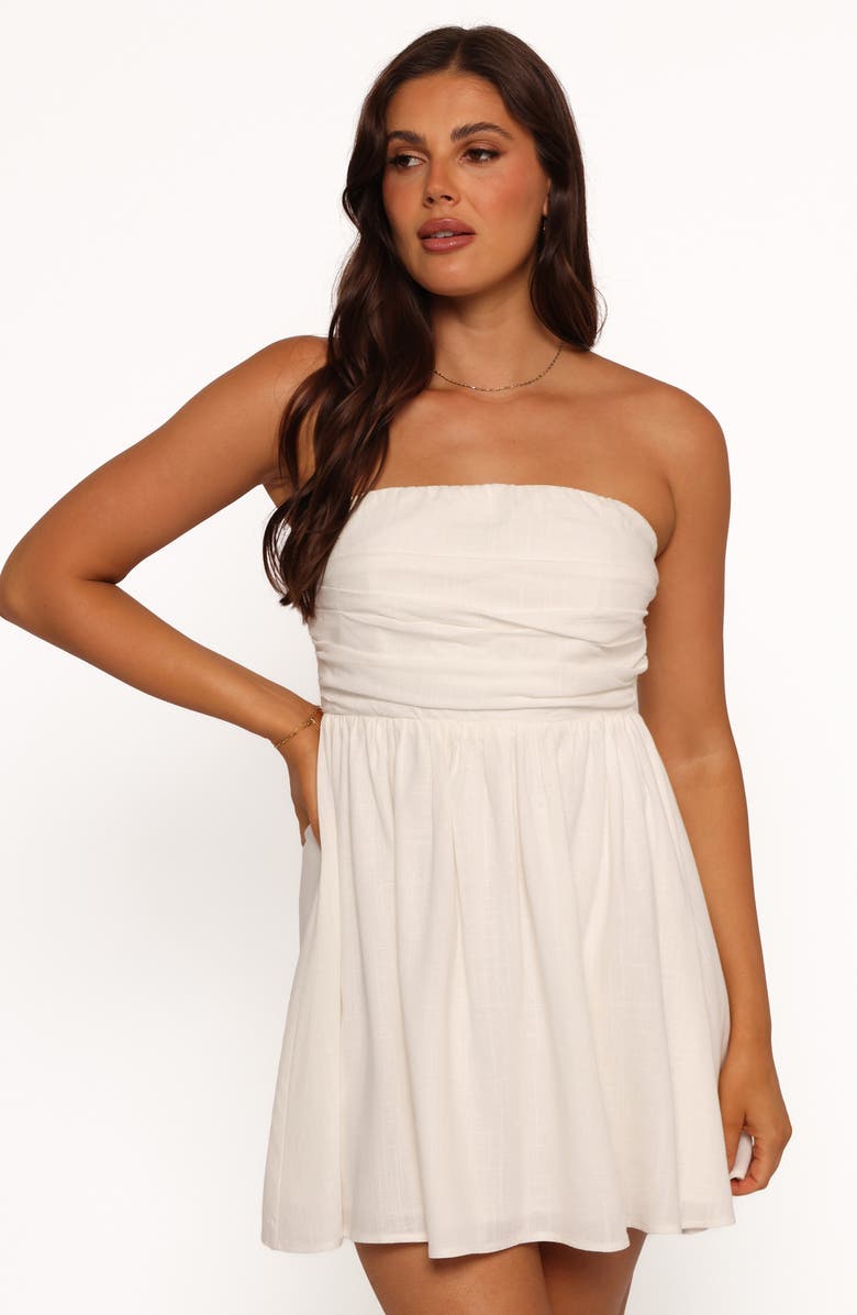 Petal & Pup Katy Strapless Linen Blend Minidress, Alternate, color,