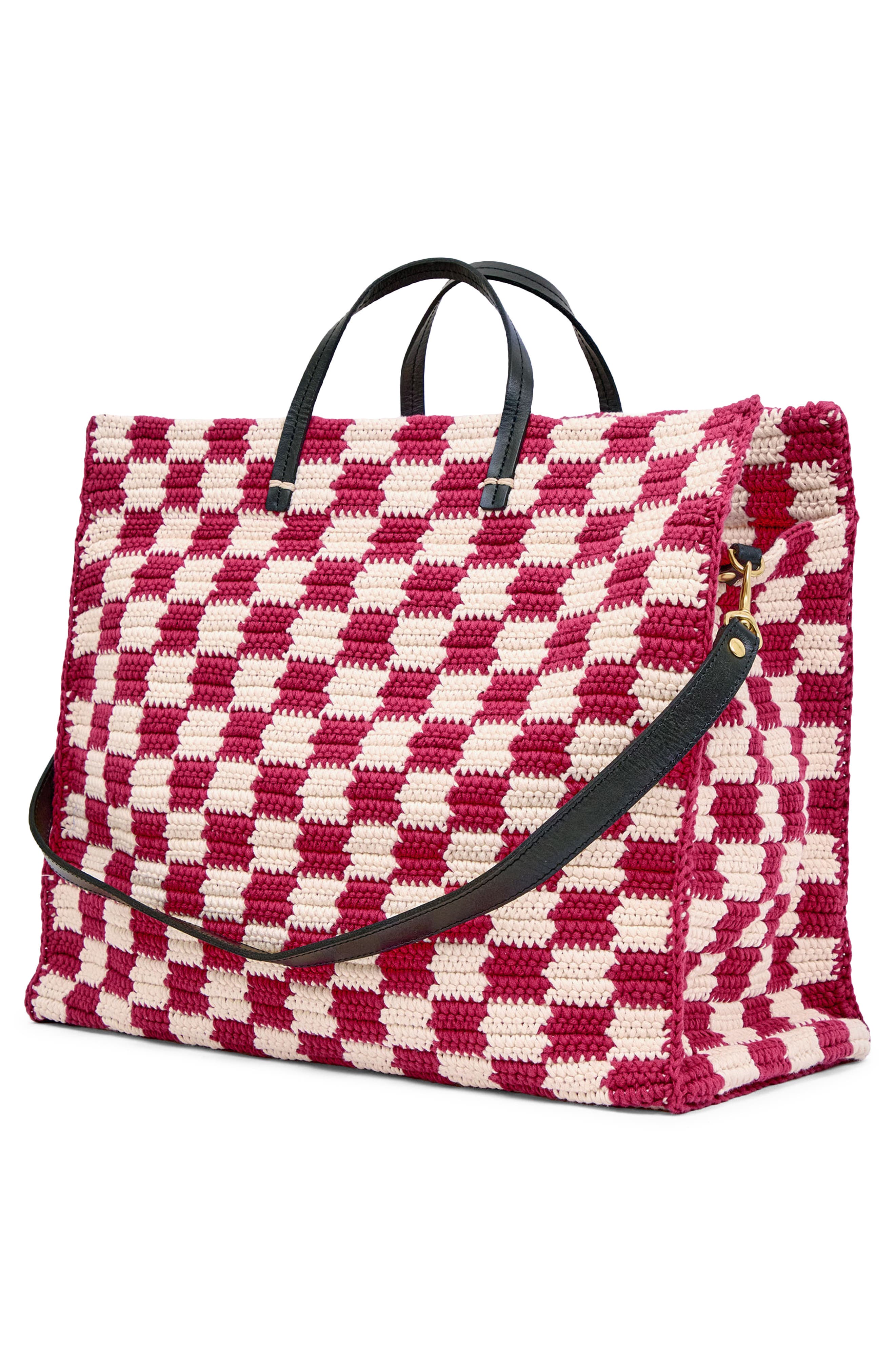 Simple Crochet Tote, Alternate, color, PLUMMY/ CREAM