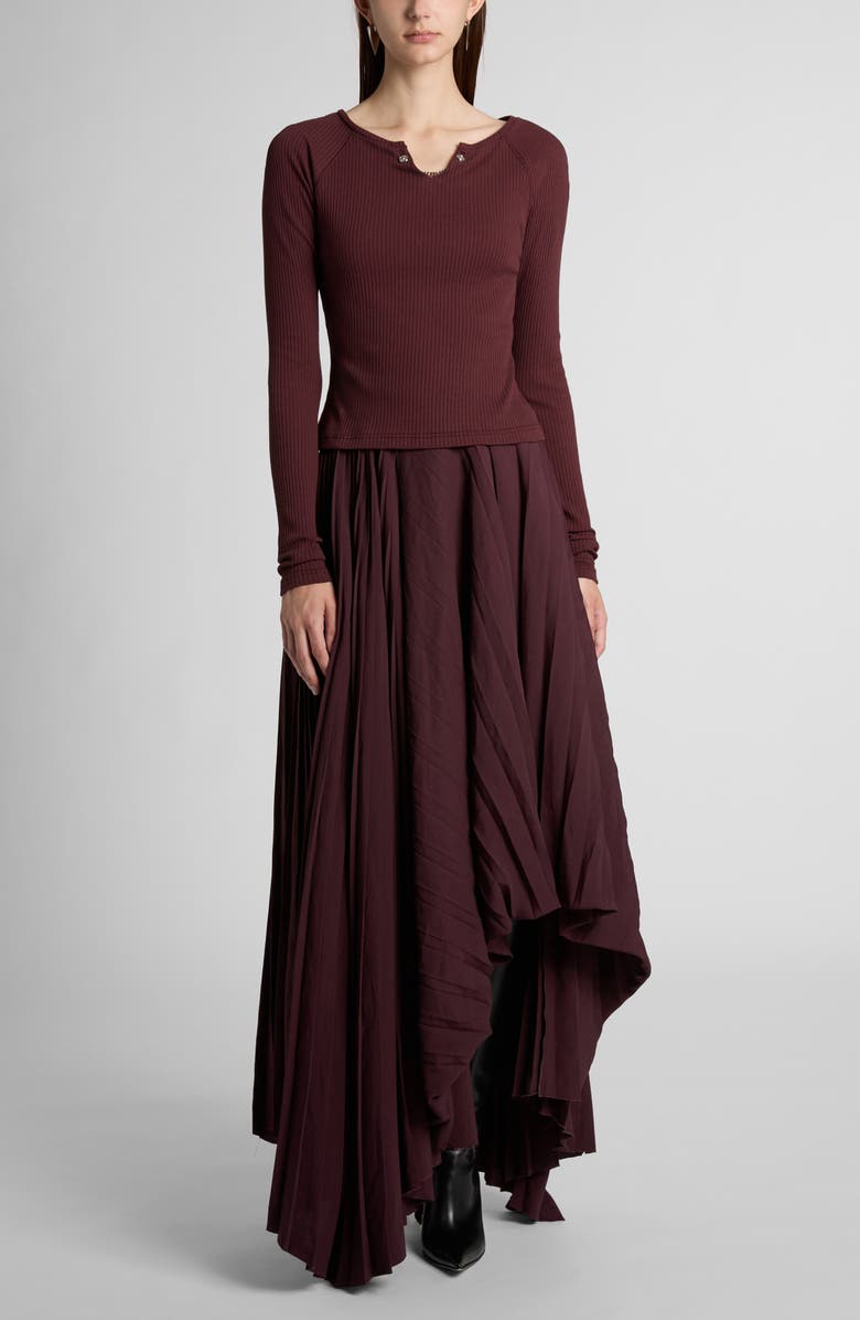 Asymmetric Pleated Skirt