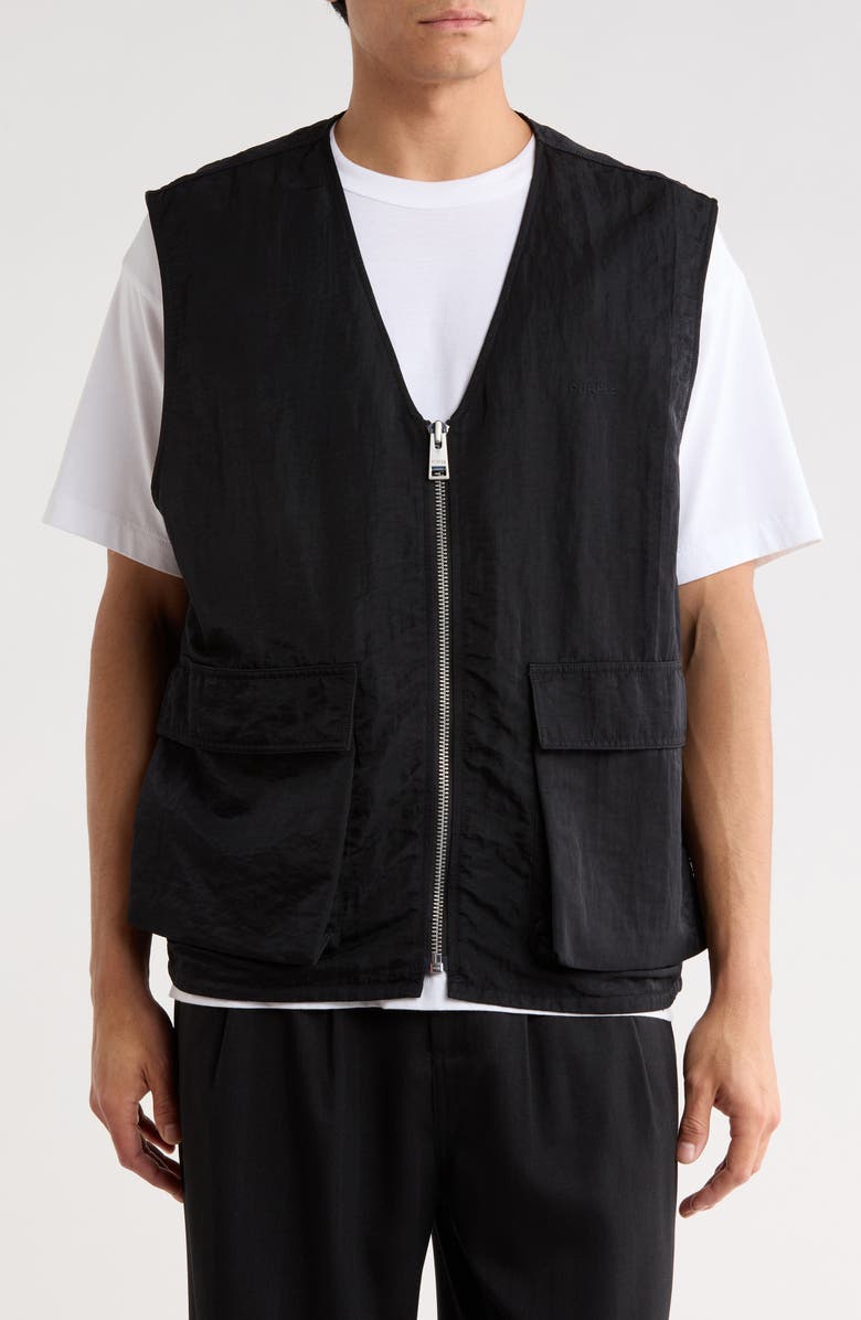 PURPLE BRAND Nylon Zip Vest, Main, color,