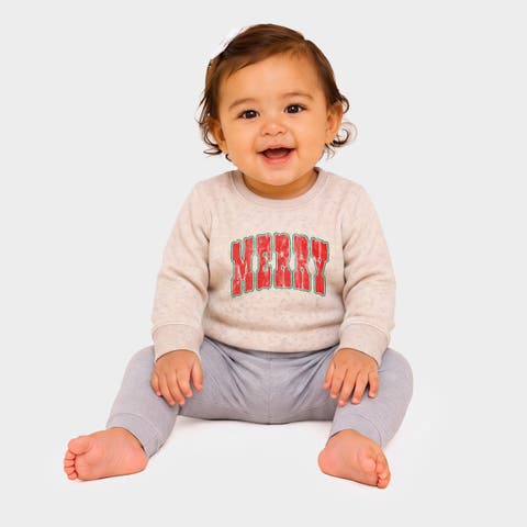 Merry Bubble Outline Crew Fleece Sweatshirt Baby
