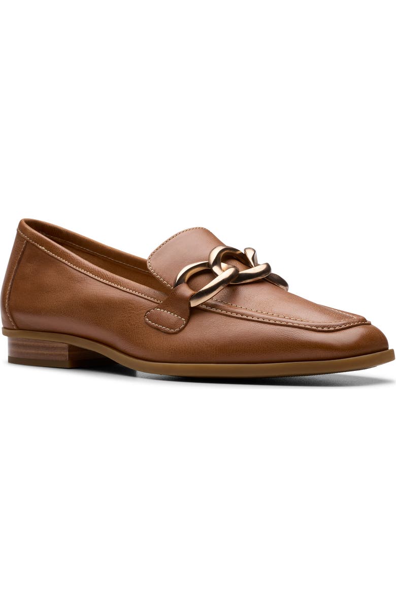 Clarks<sup>®</sup> Sarafyna Iris Loafer, Main, color, Tan Leather
