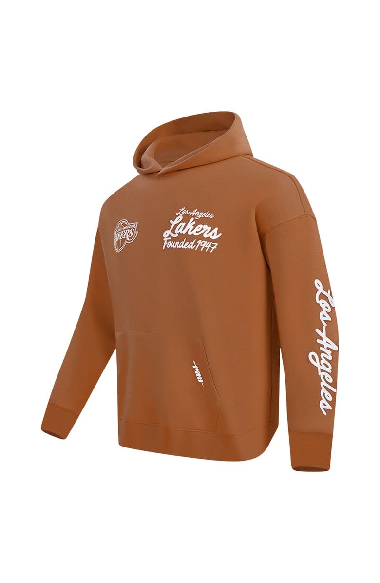 PRO STANDARD Men's Pro Standard Brown Los Angeles Lakers Paint the City Drop Shoulder Pullover Hoodie, Alternate, color, Brown