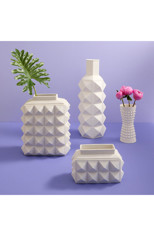 Jonathan Adler Charade Studded Taper Vase In White