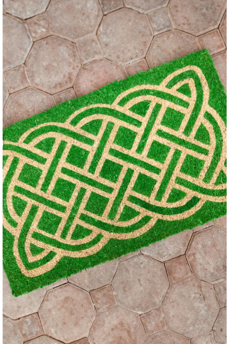 Celtic Knot Doormat, Alternate, color, GREEN