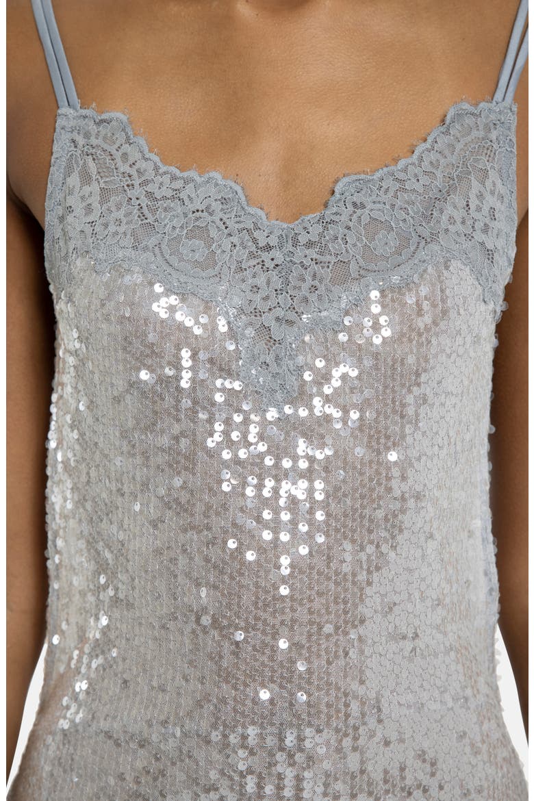 Sequin Backless Minidress, Alternate, color, GREY