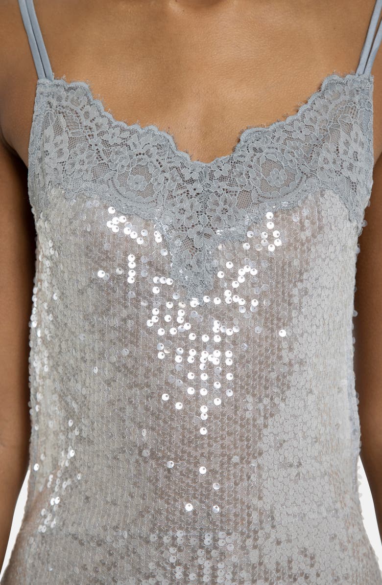 JADED LONDON Sequin Backless Minidress, Alternate, color, Grey