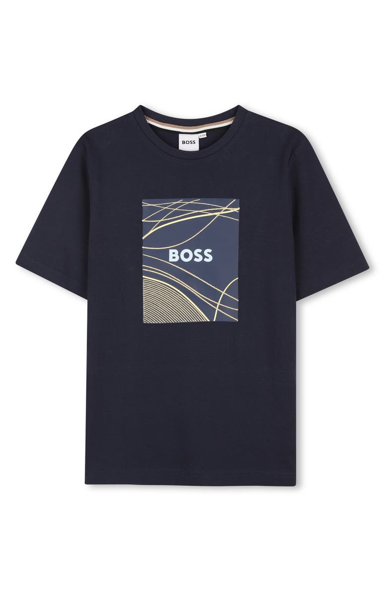 BOSS Kidswear Kids' Logo Graphic T-Shirt, Main, color, Navy
