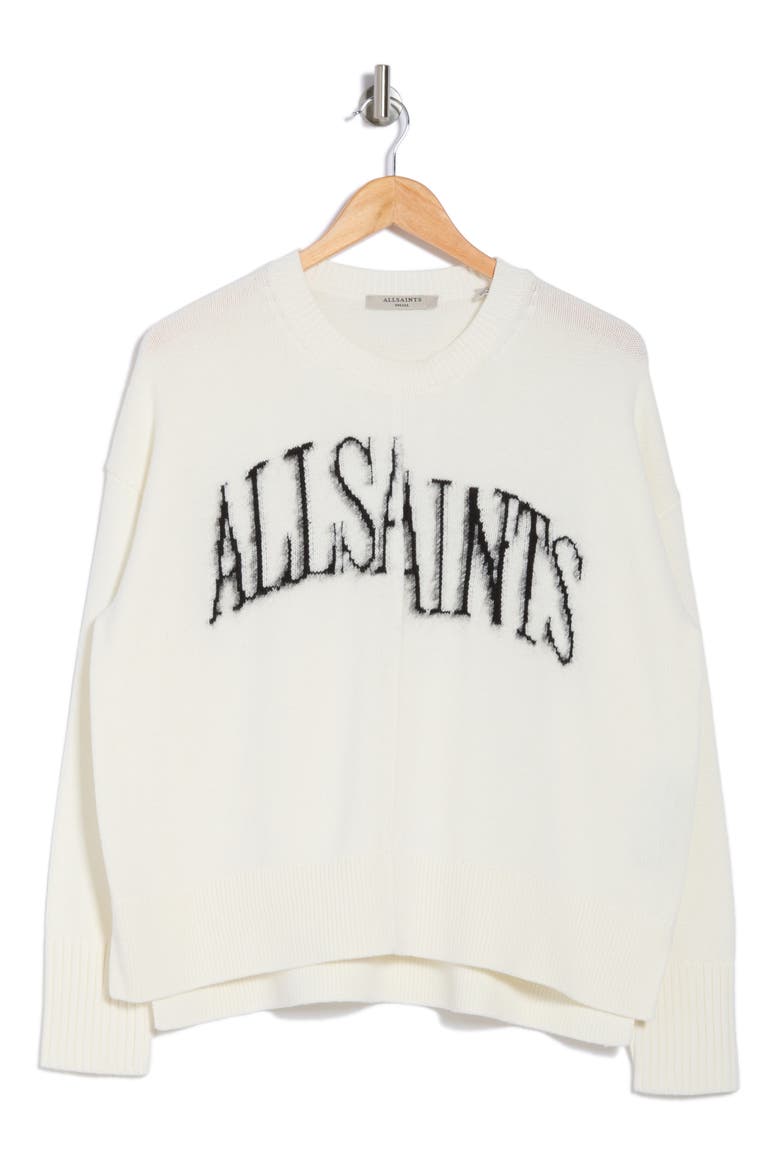 Split Saints Crewneck Pullover, Alternate, color, WHITE/ BLACK