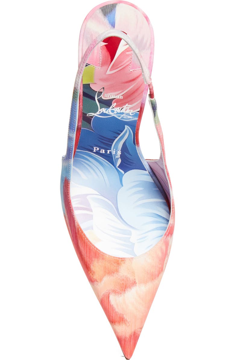 Christian Louboutin Miss Z Pointed Toe Slingback Pump, Alternate, color, Multi/ Lin Multi