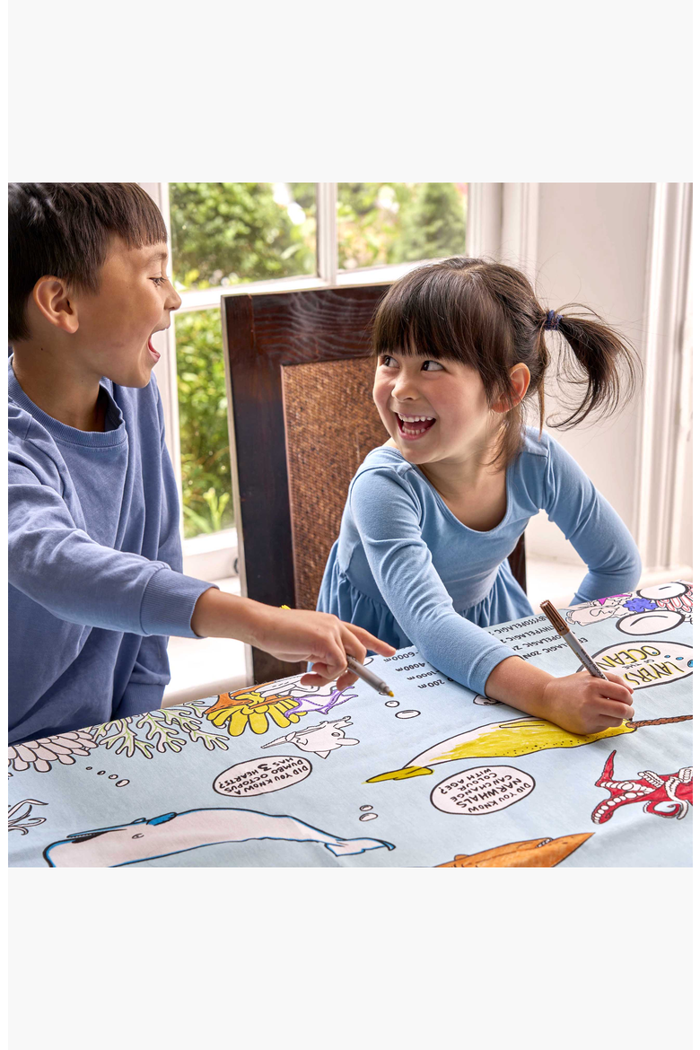 Under the Sea Tablecloth, Alternate, color, Light Blue
