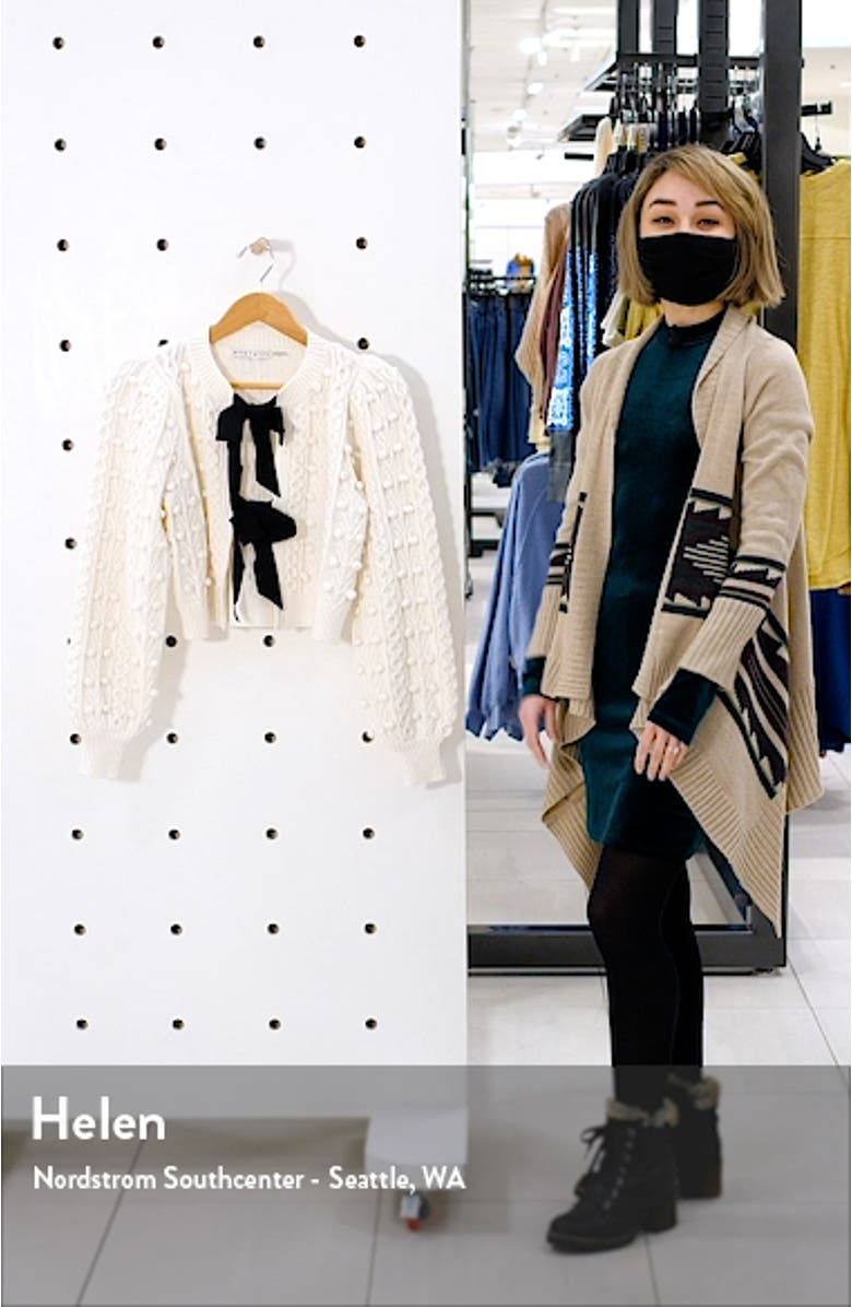 Kitty Bow Front Bobble Crop Cardigan, sales video thumbnail