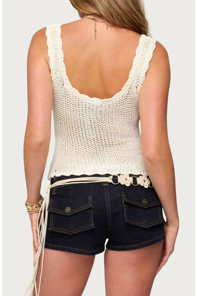 Aurelle Open Stitch Tank Top, Alternate, color, CREAM