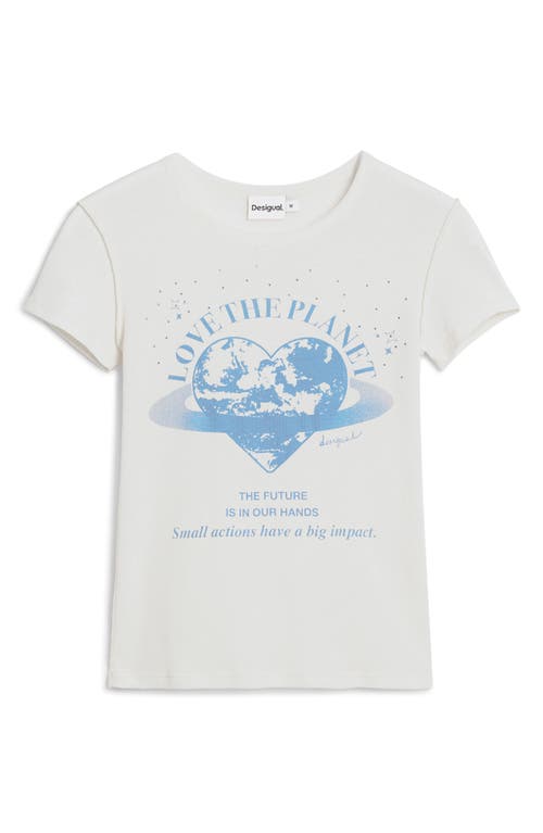 Desigual Love The Planet Embellished Cotton T-shirt In Multi