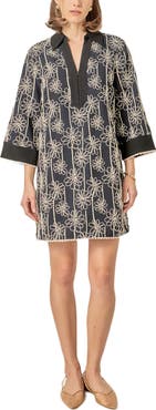 English Factory Floral Embroidery Shift Minidress