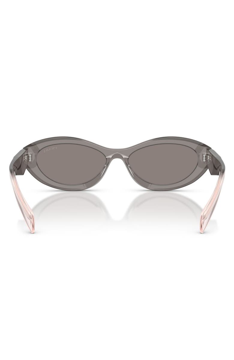 Prada Symbole 56mm Oval Sunglasses, Alternate, color, Grey / Dark Grey