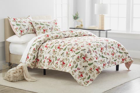 Nature's Holiday Cotton Quilt Set  - Reversible and Machine Washable