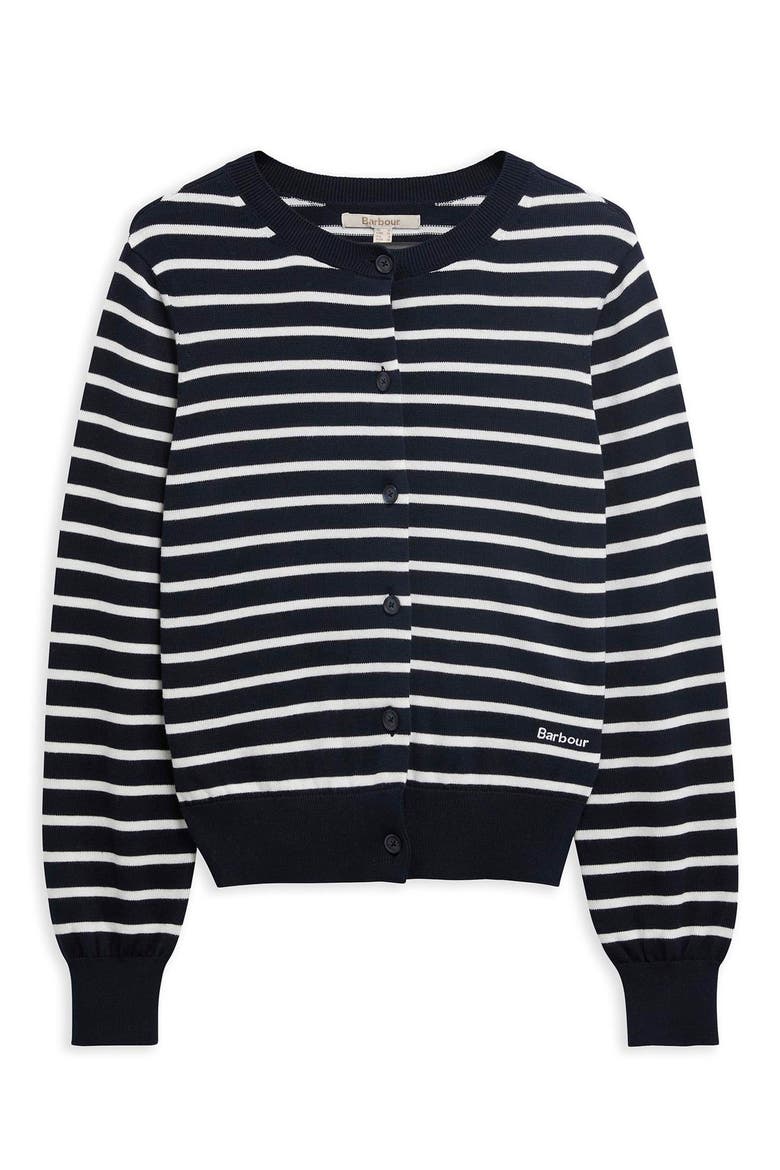 Baiton Stripe Cotton Cardigan, Alternate, color, DARK NAVY STRIPE