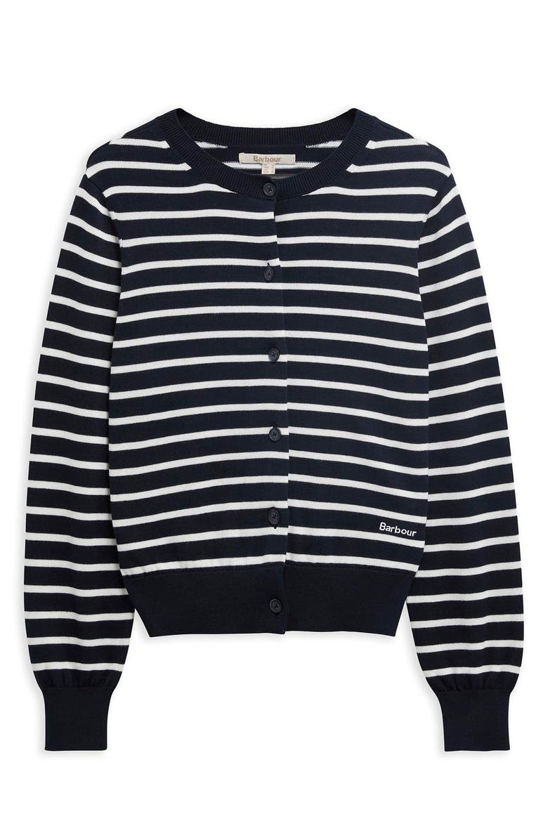Barbour Baiton Stripe Cotton Cardigan, Alternate, color, Dark Navy Stripe
