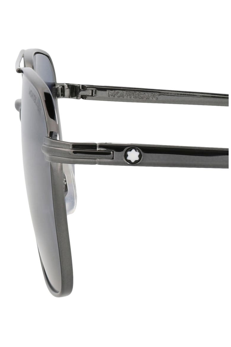 56mm Square Aviator Sunglasses, Alternate, color, RUTHENIUM RUTHENIUM BLUE