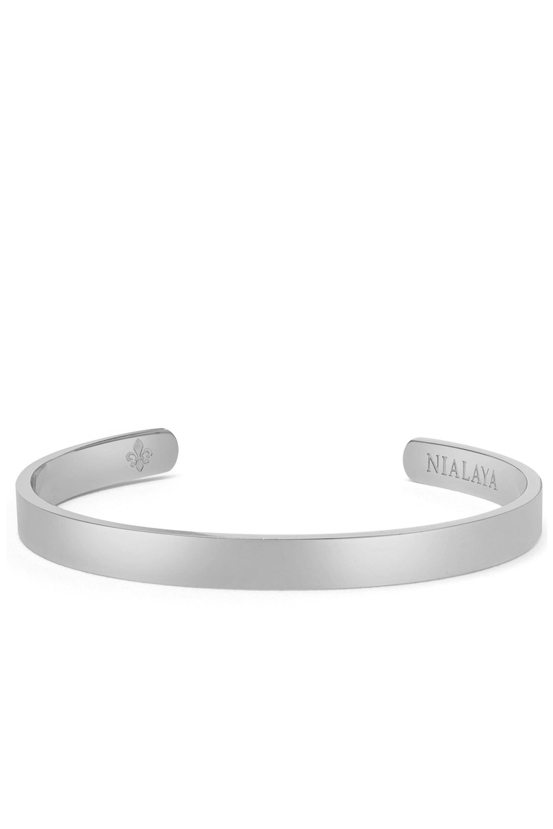 Open Cuff Bangle, Main, color, Silver
