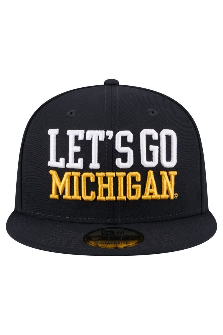 Men's New Era  Navy Michigan Wolverines Go Team 9FIFTY Snapback Hat, Alternate, color, Navy