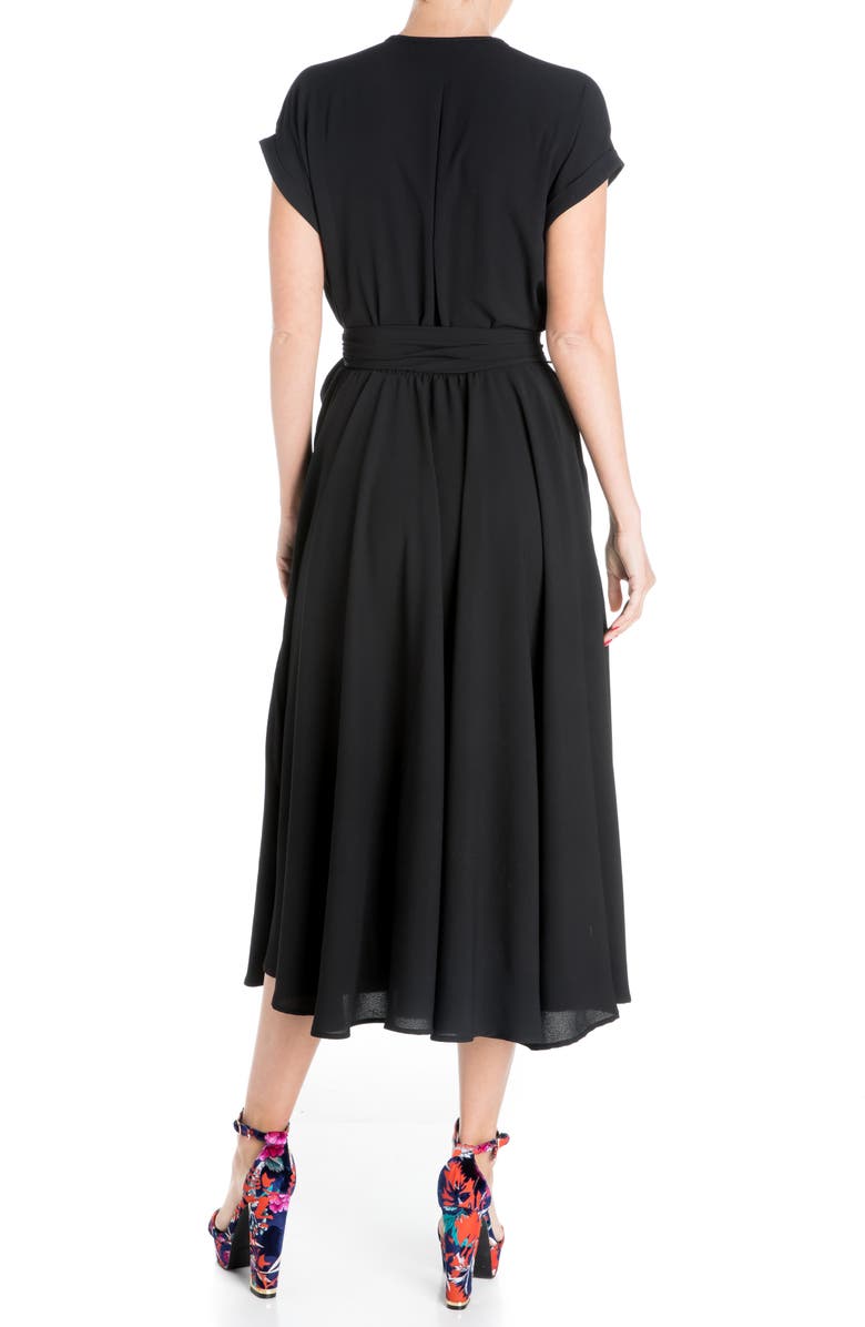 MEGHAN LA Jasmine Midi Dress, Alternate, color, Black