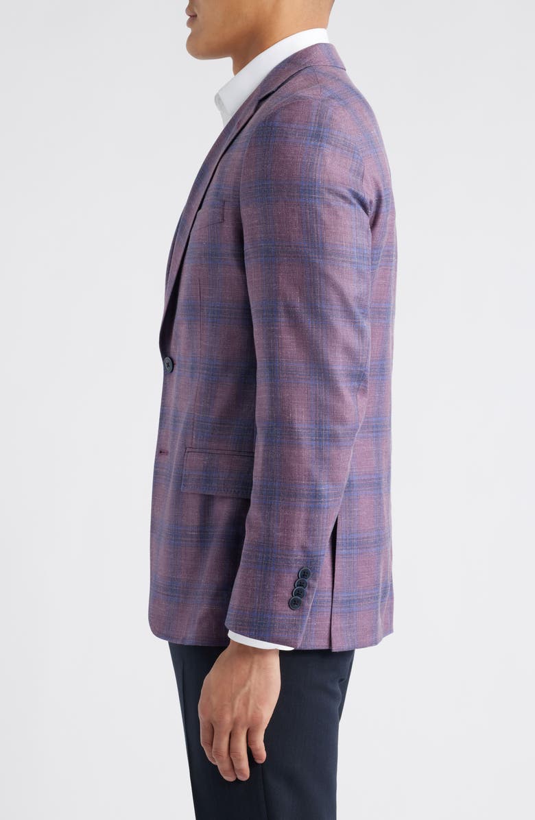 Peter Millar Hyperlight Soft Purple Plaid Wool & Silk Blend Sport Coat, Alternate, color, Purple